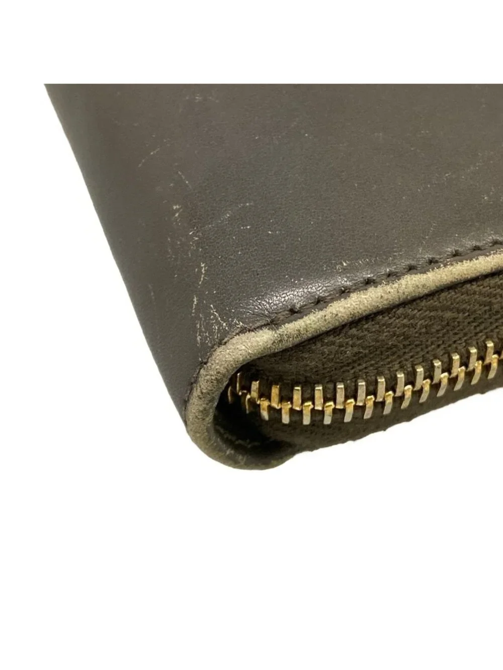 Saint Laurent Yves Rive Gauche Wallet Dark Gray Zip Around Leather - Picture 7 of 10